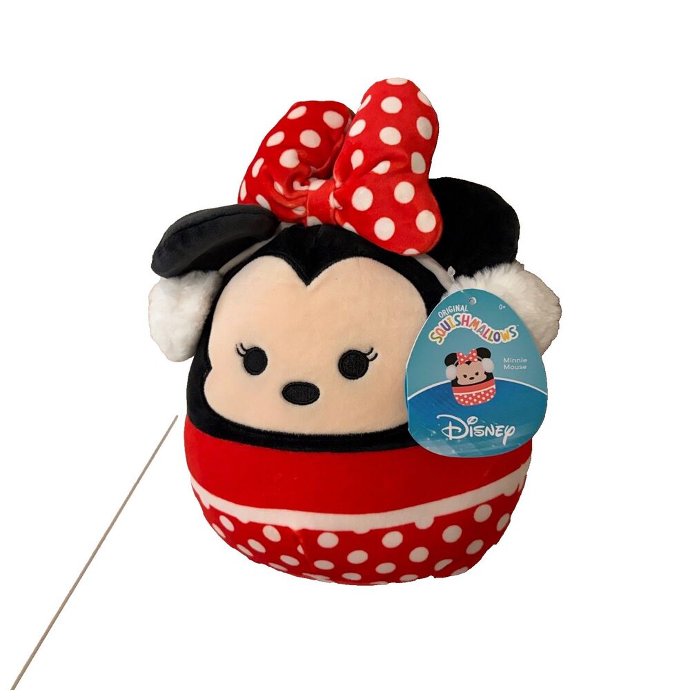 Disney Squishmallow Minnie Mouse Plush Stuffed Animal Black Red 8" NWT